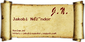 Jakobi Nándor névjegykártya